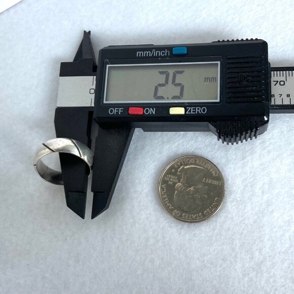 Sterling Silver 925 Mexico Horizontal Textured 6.5MM Rounded Band Ring Sz 7.5 - Picture 13 of 16